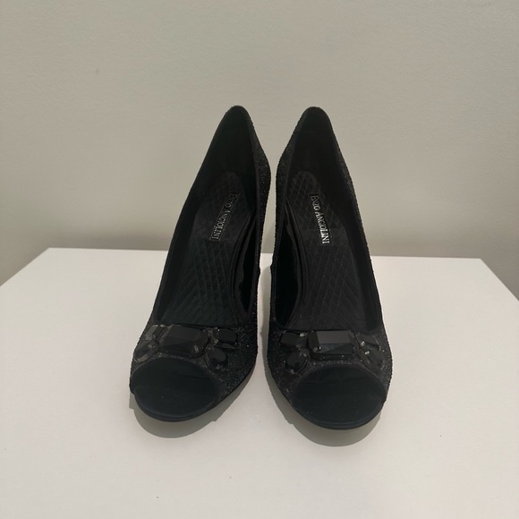 Enzo Angiolini Black Glitter Heels - Picture 8 of 9